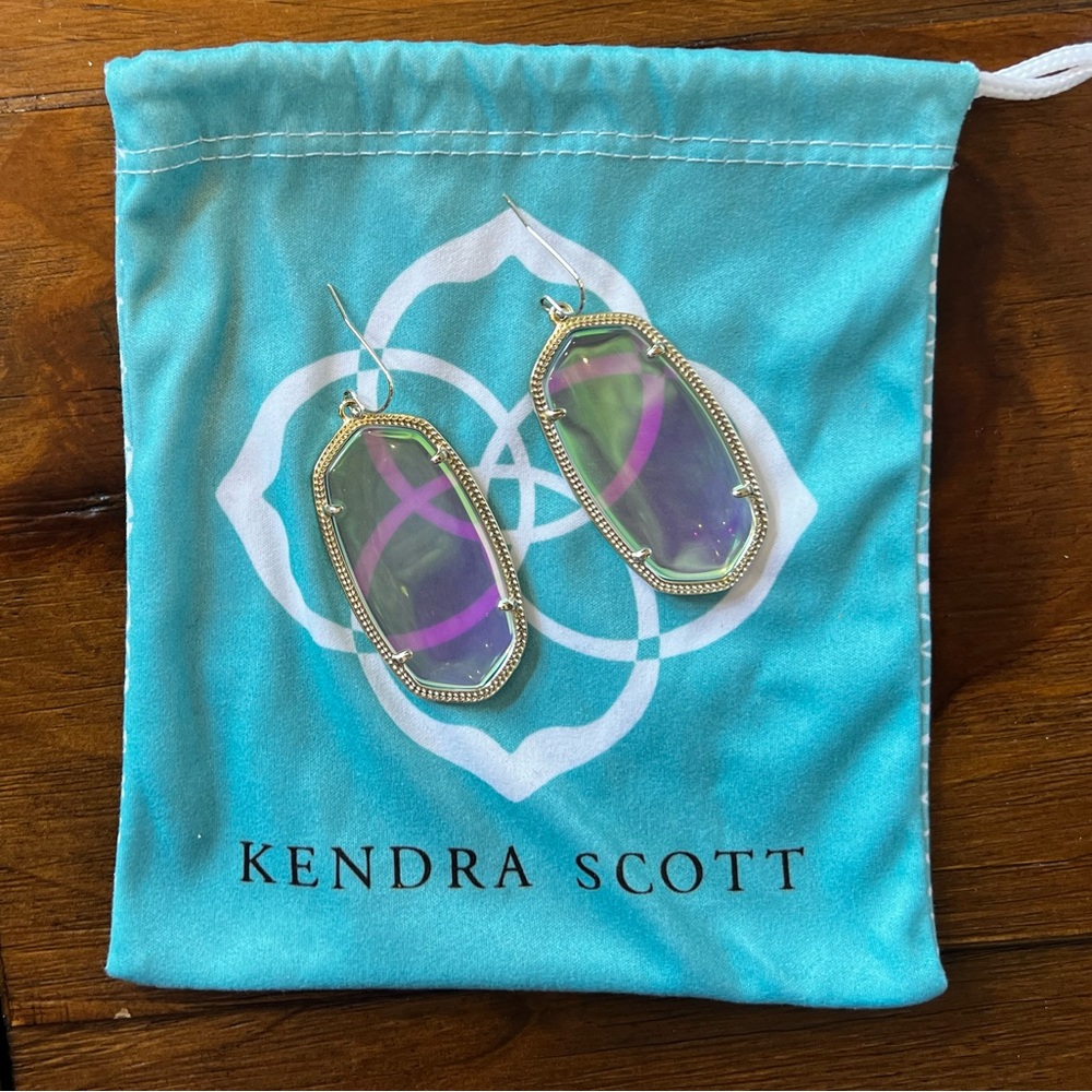 Kendra Scott | Danielle Gold Statement Earrings in Dichroic Glass